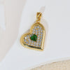 Popular Copper Inlaid Zircon Heart Pendant Necklace With Melon Seed Clasp Electroplated