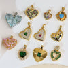 Popular Copper Inlaid Zircon Heart Pendant Necklace With Melon Seed Clasp Electroplated
