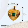 Popular Copper Inlaid Zircon Heart Pendant Necklace With Melon Seed Clasp Electroplated