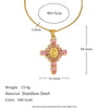Popular Creative Hiphop Luxury Jewelry Stainless Steel Titanium Steel Plated 18K Gold Virgin Diamond Cross Geometric Pattern For Women Electroplating