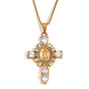 Popular Creative Hiphop Luxury Jewelry Stainless Steel Titanium Steel Plated 18K Gold Virgin Diamond Cross Geometric Pattern For Women Electroplating