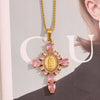 Popular Creative Hiphop Luxury Jewelry Stainless Steel Titanium Steel Plated 18K Gold Virgin Diamond Cross Geometric Pattern For Women Electroplating