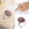 Popular Creative Women's Marquise Mixed Color Zircon Ring Light Luxury Style Copper Electroplated Jewelry
