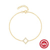 Popular Creative Women's S925 Sterling Silver Full Diamond Geometric Bracelet With Electroplating And Real Gold Plating