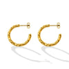Popular Elegant C Shaped Twist Titanium Steel Gold Plated Earrings For Hot Girls