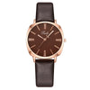 Popular Fashion Diamond Women's Metal Case Imitation Leather Strap Quartz Watch With Round Dial
