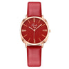 Popular Fashion Diamond Women's Metal Case Imitation Leather Strap Quartz Watch With Round Dial