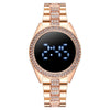 Popular Fashion Diamondencrusted Digital Watch With Metal Case And Strap Round Dial Mineral Reinforced Glass Mirror