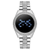 Popular Fashion Diamondencrusted Digital Watch With Metal Case And Strap Round Dial Mineral Reinforced Glass Mirror