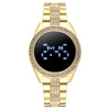 Popular Fashion Diamondencrusted Digital Watch With Metal Case And Strap Round Dial Mineral Reinforced Glass Mirror