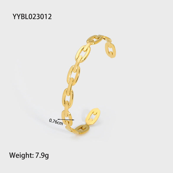 Popular Fashion Ladies Stainless Steel Hollow Love Bracelet With Pvdp Furnace Real Gold Treatment