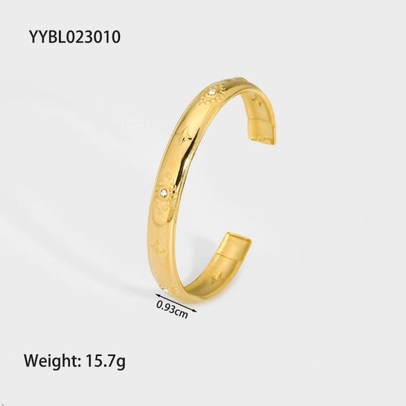 Popular Fashion Ladies Stainless Steel Hollow Love Bracelet With Pvdp Furnace Real Gold Treatment