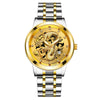 Popular Fashion Men's Watch Metal Band Nonmechanical Business Waterproof Square Diamond Chinese Dragon Design
