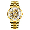 Popular Fashion Men's Watch Metal Band Nonmechanical Business Waterproof Square Diamond Chinese Dragon Design