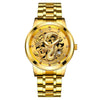 Popular Fashion Men's Watch Metal Band Nonmechanical Business Waterproof Square Diamond Chinese Dragon Design