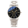 Popular Fashion Men's Watch With Steel Band Plastic Case Mineral Strengthened Mirror And Round Dial