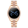 Popular Fashion Metal Women's Diamondencrusted Watch With Round Dial And Digital Display