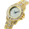 Popular Fashion Metal Women's Quartz Watch With Diamond Encrusted And Round Dial