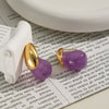 Popular Fashion Water Drop Earrings For Women Stainless Steel With Electroplating Light Luxury Minimalist Style