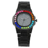 Popular Fashion Women's Alloy Watch With Square Dial And Mineral Strengthened Mirror Full Of Colored Diamonds