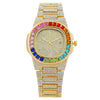 Popular Fashion Women's Alloy Watch With Square Dial And Mineral Strengthened Mirror Full Of Colored Diamonds
