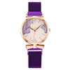 Popular Fashion Women's Metal Watch With Leaf Pattern And Round Dial