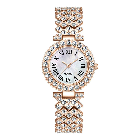 Popular Fashionable Roman Pattern Women's Metal Watch