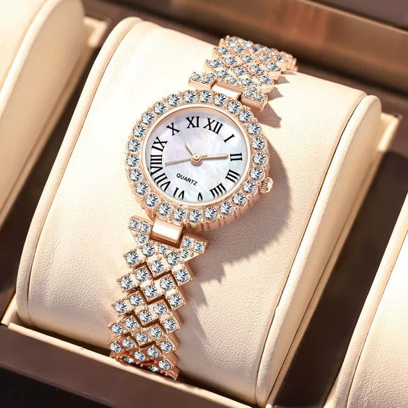 Popular Fashionable Roman Pattern Women's Metal Watch