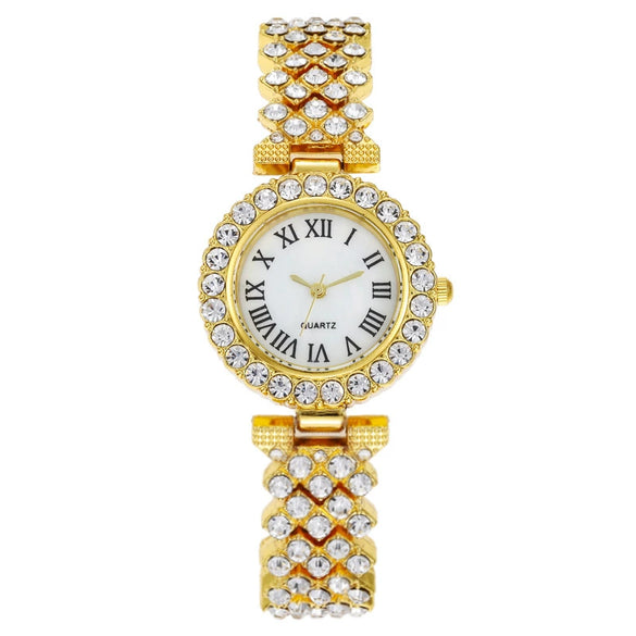 Popular Fashionable Roman Pattern Women's Metal Watch