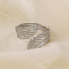 Popular Feather Open Ring For Women Stainless Steel Real Gold Electroplated Hiphop Style