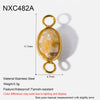 Popular Geometric Natural Stone 18K Gold Plated Stainless Steel Edge Trim Pendant Accessories For Jewelry Making Diy Handmade Materials For Women