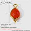 Popular Geometric Natural Stone 18K Gold Plated Stainless Steel Edge Trim Pendant Accessories For Jewelry Making Diy Handmade Materials For Women