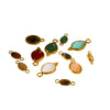 Popular Geometric Natural Stone 18K Gold Plated Stainless Steel Edge Trim Pendant Accessories For Jewelry Making Diy Handmade Materials For Women