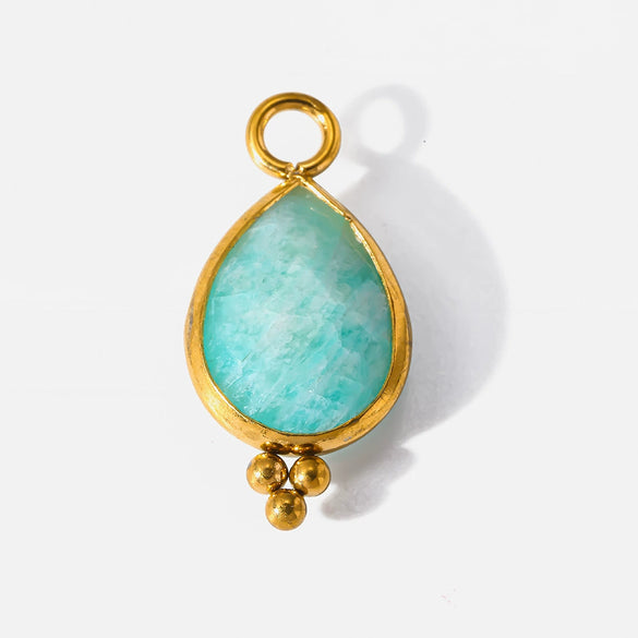 Popular Geometric Natural Stone 18K Gold Plated Stainless Steel Edge Trim Pendant Accessories For Jewelry Making Diy Handmade Materials For Women