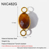 Popular Geometric Natural Stone 18K Gold Plated Stainless Steel Edge Trim Pendant Accessories For Jewelry Making Diy Handmade Materials For Women