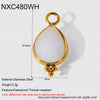 Popular Geometric Natural Stone 18K Gold Plated Stainless Steel Edge Trim Pendant Accessories For Jewelry Making Diy Handmade Materials For Women