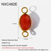 Popular Geometric Natural Stone 18K Gold Plated Stainless Steel Edge Trim Pendant Accessories For Jewelry Making Diy Handmade Materials For Women
