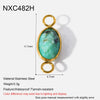 Popular Geometric Natural Stone 18K Gold Plated Stainless Steel Edge Trim Pendant Accessories For Jewelry Making Diy Handmade Materials For Women