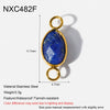 Popular Geometric Natural Stone 18K Gold Plated Stainless Steel Edge Trim Pendant Accessories For Jewelry Making Diy Handmade Materials For Women
