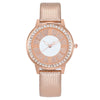 Popular Gypsophila Diamond Fashion Women's Alloy And Imitation Leather Quartz Watch With Round Dial