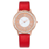Popular Gypsophila Diamond Fashion Women's Alloy And Imitation Leather Quartz Watch With Round Dial