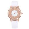 Popular Gypsophila Diamond Fashion Women's Alloy And Imitation Leather Quartz Watch With Round Dial