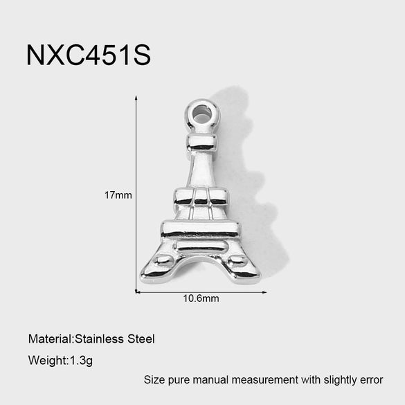 Popular Handmade Diy Stainless Steel 18K Goldplated Heartshaped Eiffel Tower Pendant Jewelry Accessories For Women