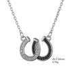 Popular Jewelry Double U Horseshoe Necklace In Black And White Diamond Design Alloy Material With Electroplating Treatment