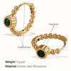 Popular Jewelry 316L Stainless Steel Electroplated 18K Gold Earrings Inlaid With Rhinestone