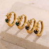 Popular Jewelry 316L Stainless Steel Electroplated 18K Gold Earrings Inlaid With Rhinestone