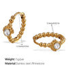 Popular Jewelry 316L Stainless Steel Electroplated 18K Gold Earrings Inlaid With Rhinestone