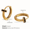 Popular Jewelry 316L Stainless Steel Electroplated 18K Gold Earrings Inlaid With Rhinestone