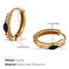 Popular Jewelry 316L Stainless Steel Electroplated 18K Gold Earrings Inlaid With Rhinestone