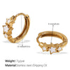 Popular Jewelry 316L Stainless Steel Electroplated 18K Gold Earrings Inlaid With Rhinestone